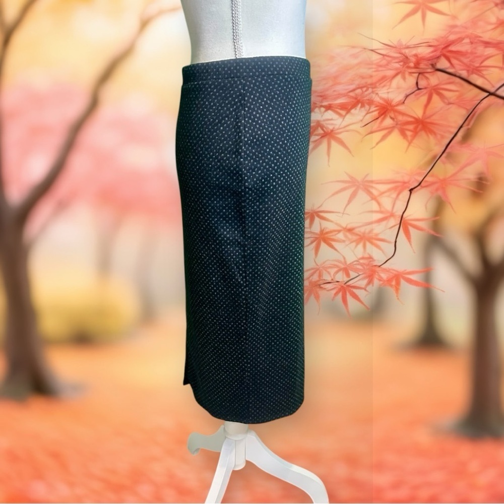 Free People ‘Ludlow’ Black & Gray Dot Knit Pencil Skirt Size Medium - Picture 8 of 15